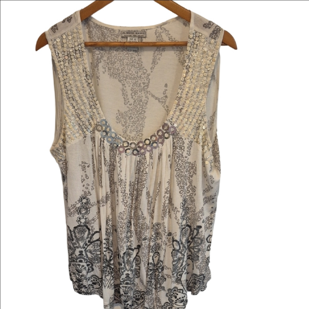 Alberto Makali Embellished Blouse - White And Gray